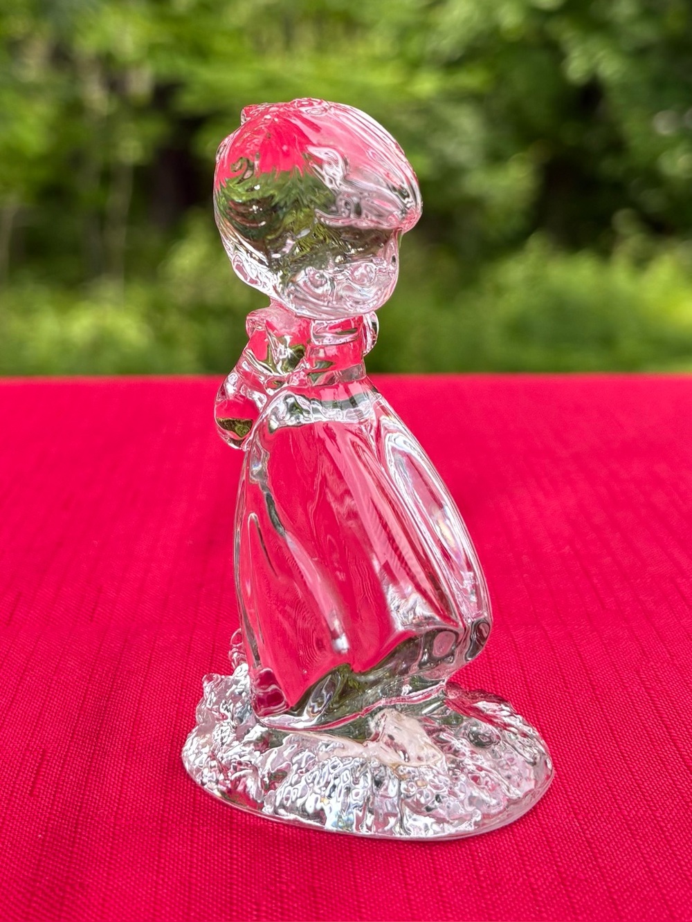 Clear Glass Girl Figurine 24% full lead crystal made in USA